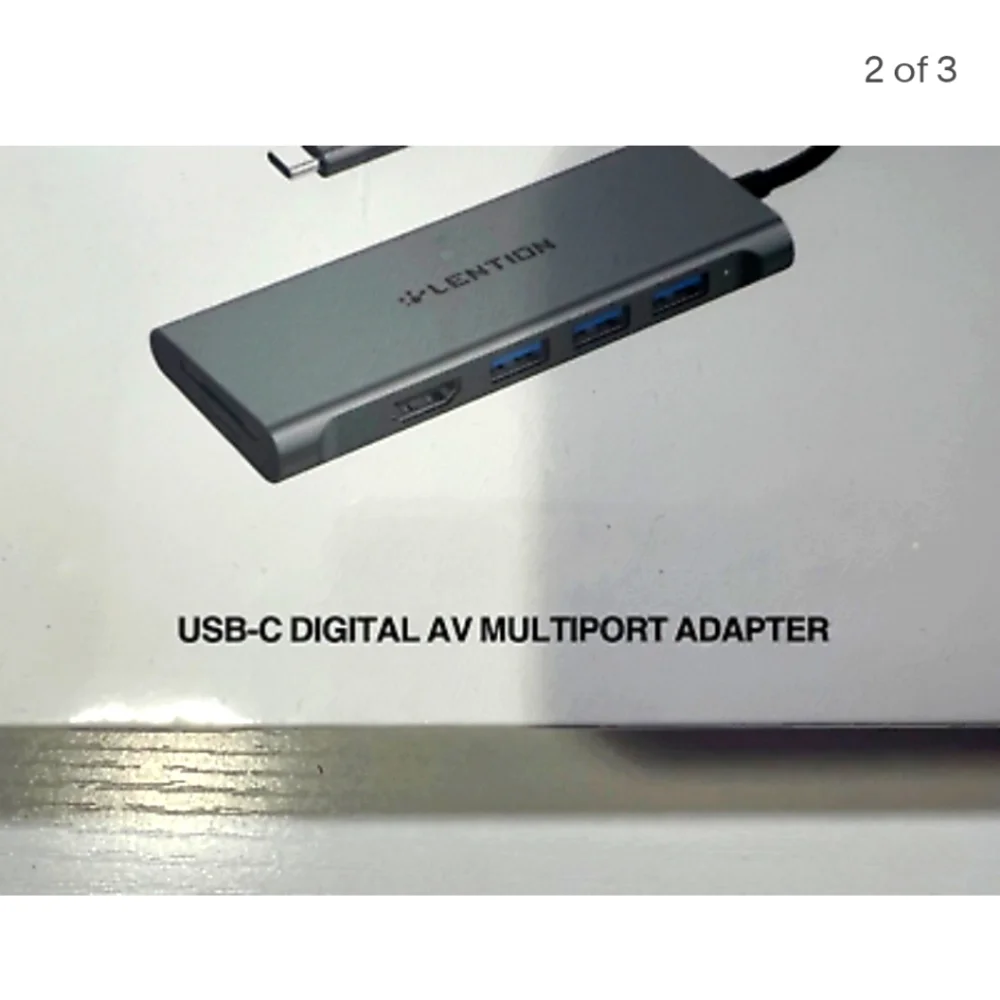 Lention USB-C Digital AV multi port adapter, silver color